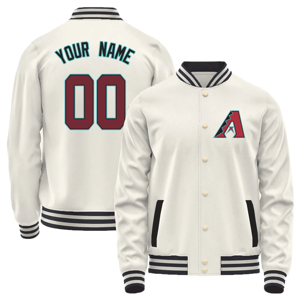 Team Logo Color-Block Casual Outerwear - Arizona Diamondbacks L0 #00