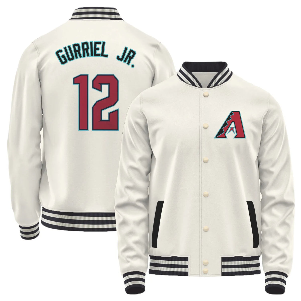 Team Logo Color-Block Casual Outerwear - Arizona Diamondbacks L0 #12