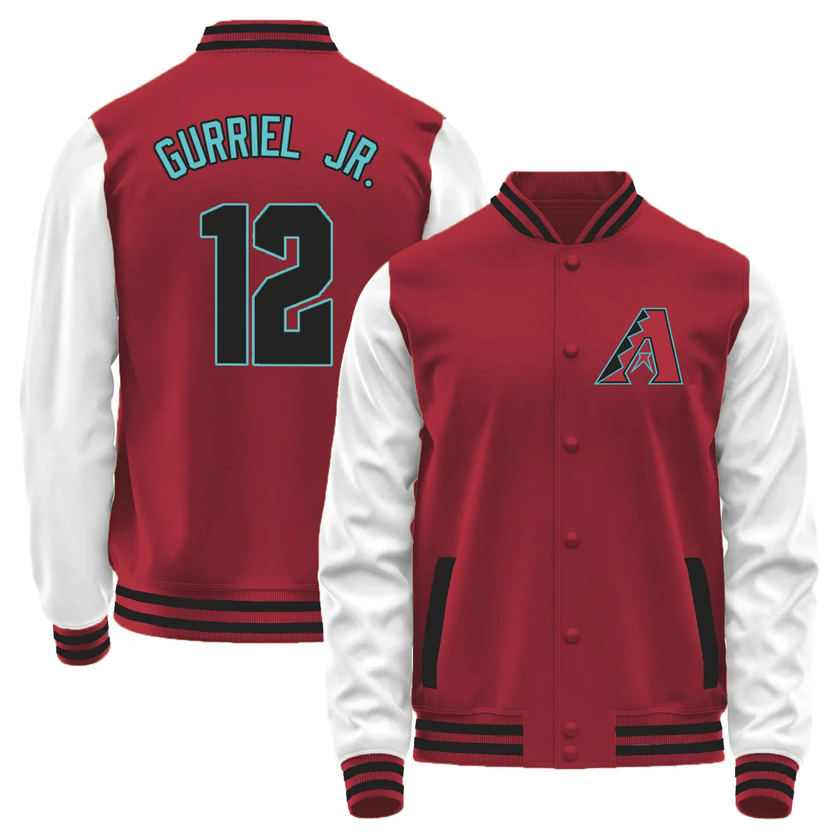 Team Logo Color-Block Casual Outerwear - Arizona Diamondbacks L1 #12