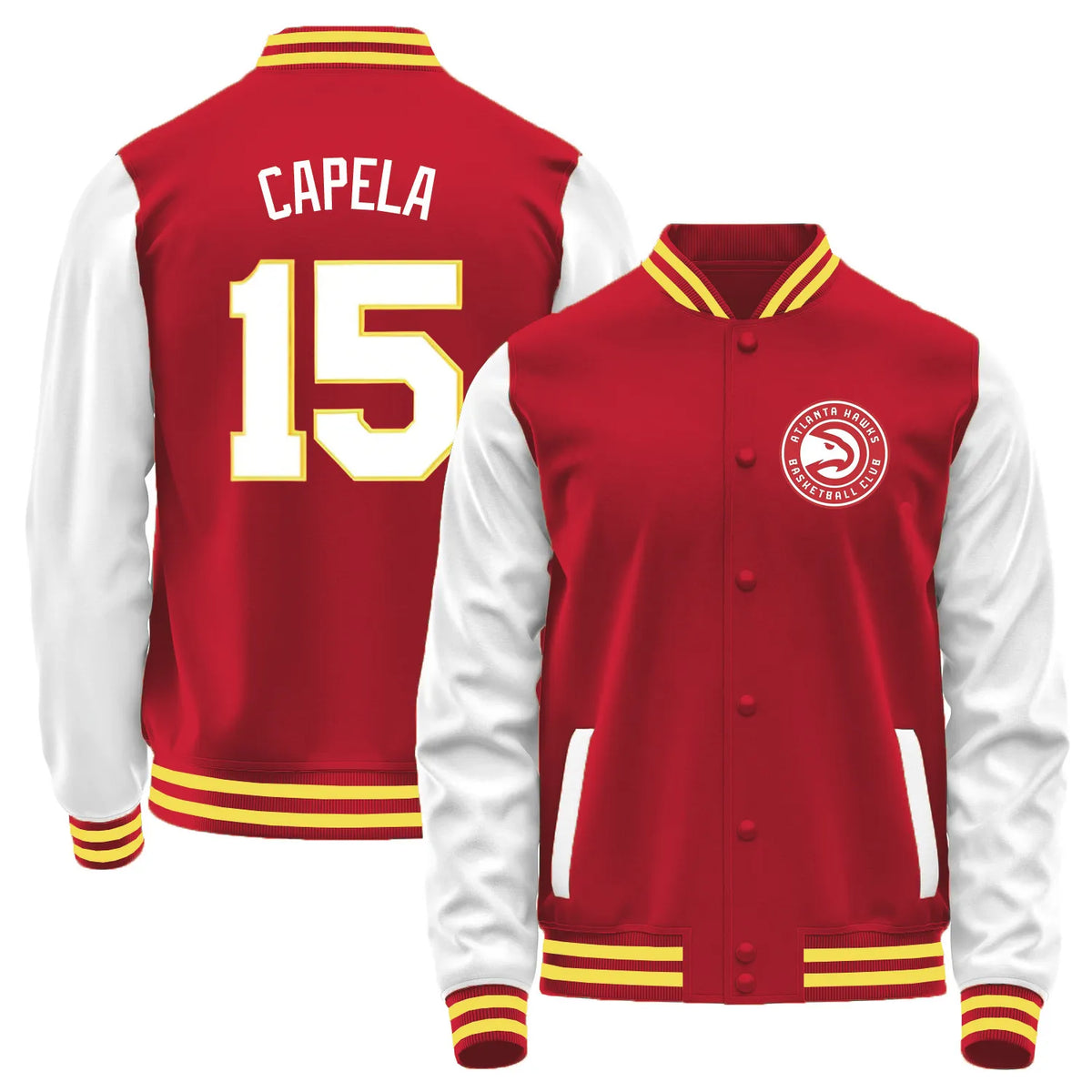 Team Logo Color-Block Casual Outerwear & Atlanta Hawks L0 #15