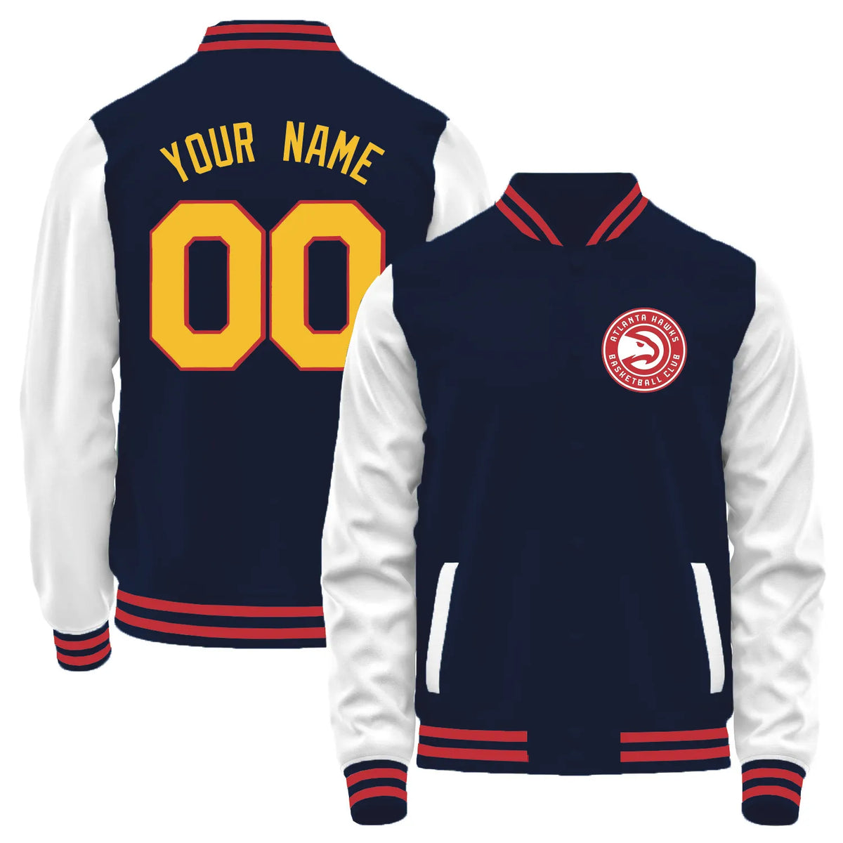 Team Logo Color-Block Casual Outerwear & Atlanta Hawks L1 #00