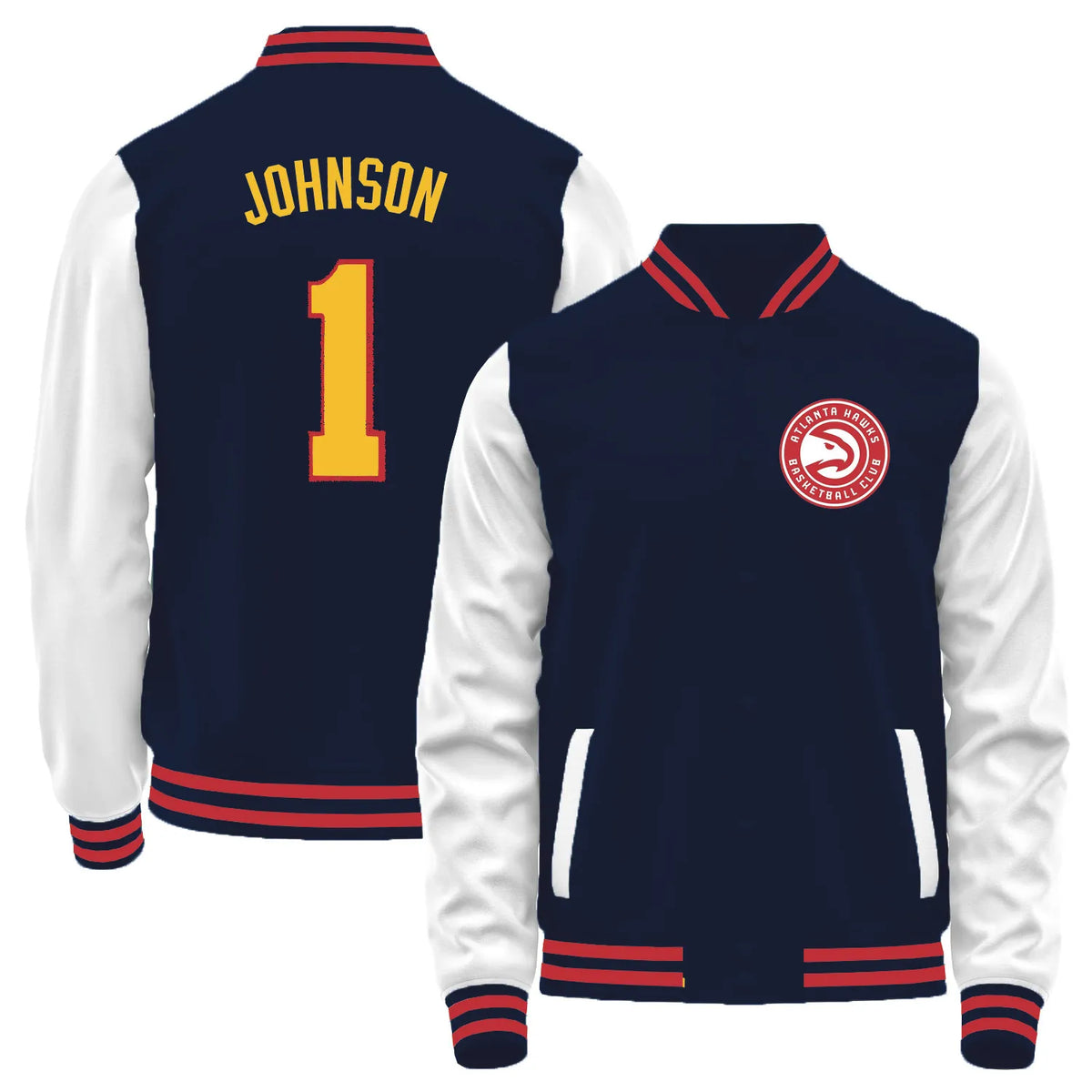 Team Logo Color-Block Casual Outerwear & Atlanta Hawks L1 #1