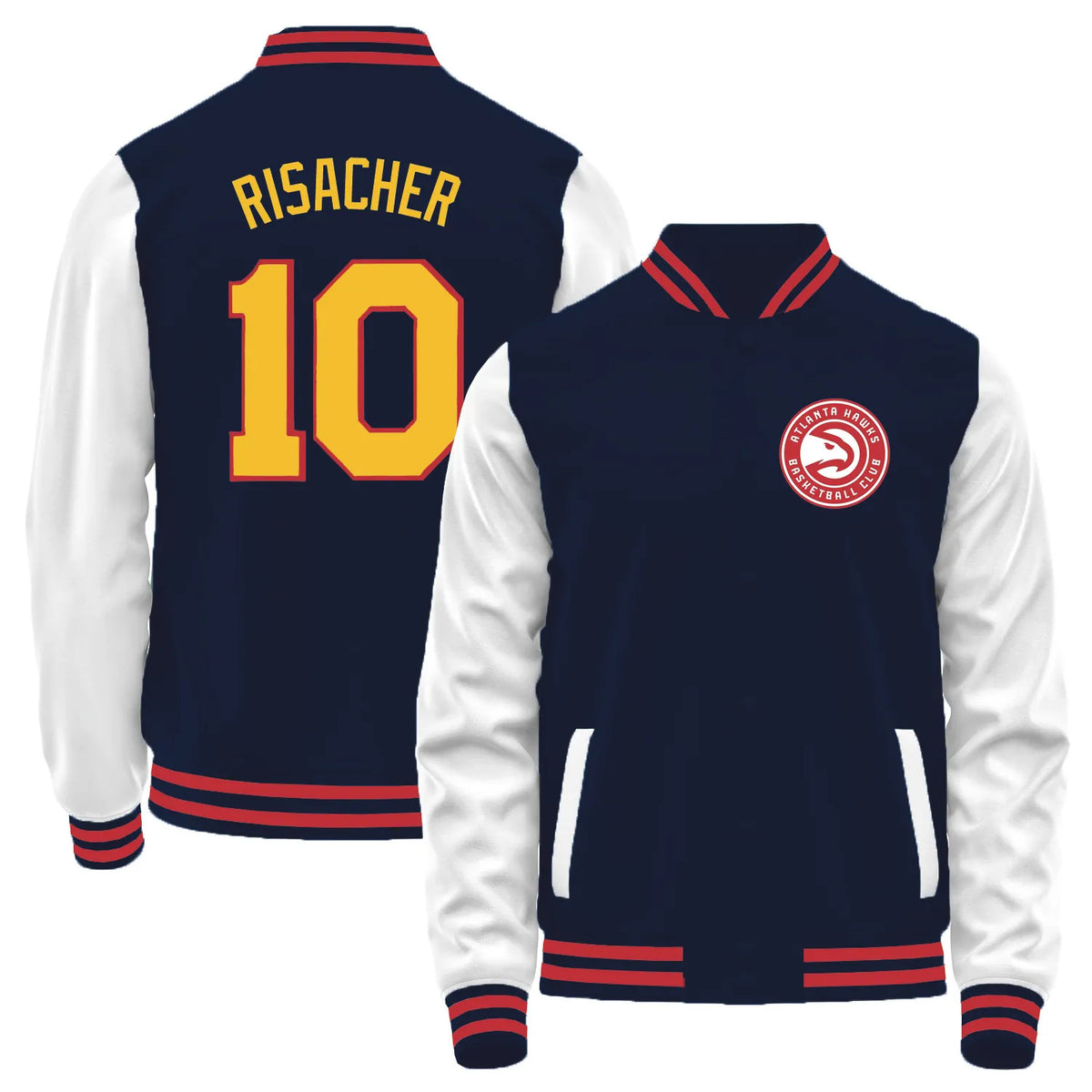 Team Logo Color-Block Casual Outerwear & Atlanta Hawks L1 #10
