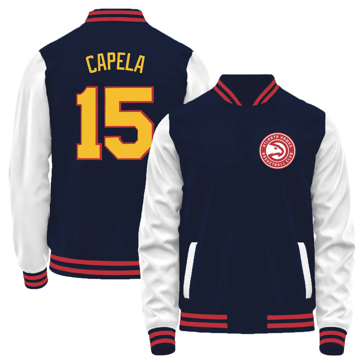 Team Logo Color-Block Casual Outerwear & Atlanta Hawks L1 #15