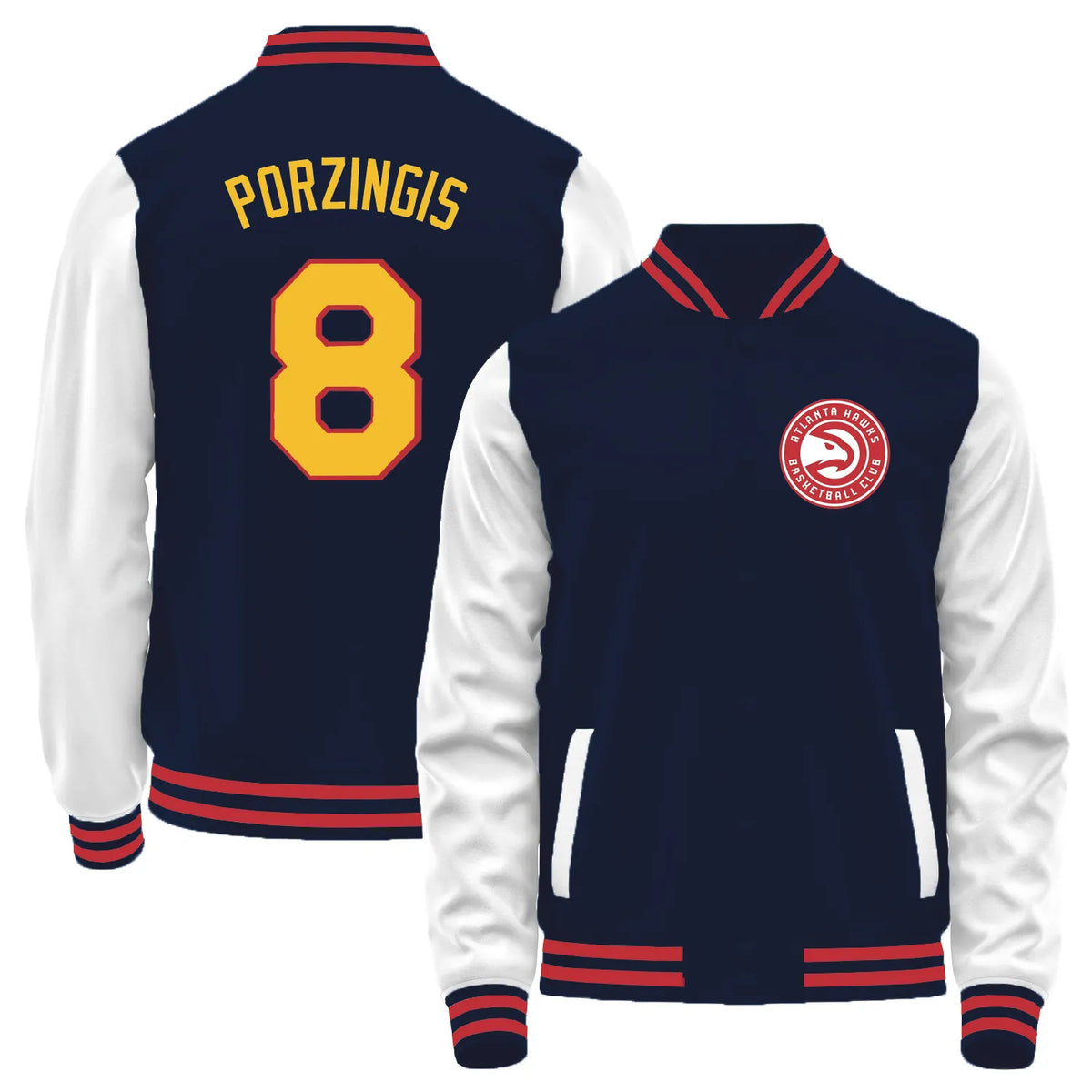 Team Logo Color-Block Casual Outerwear & Atlanta Hawks L1 #8