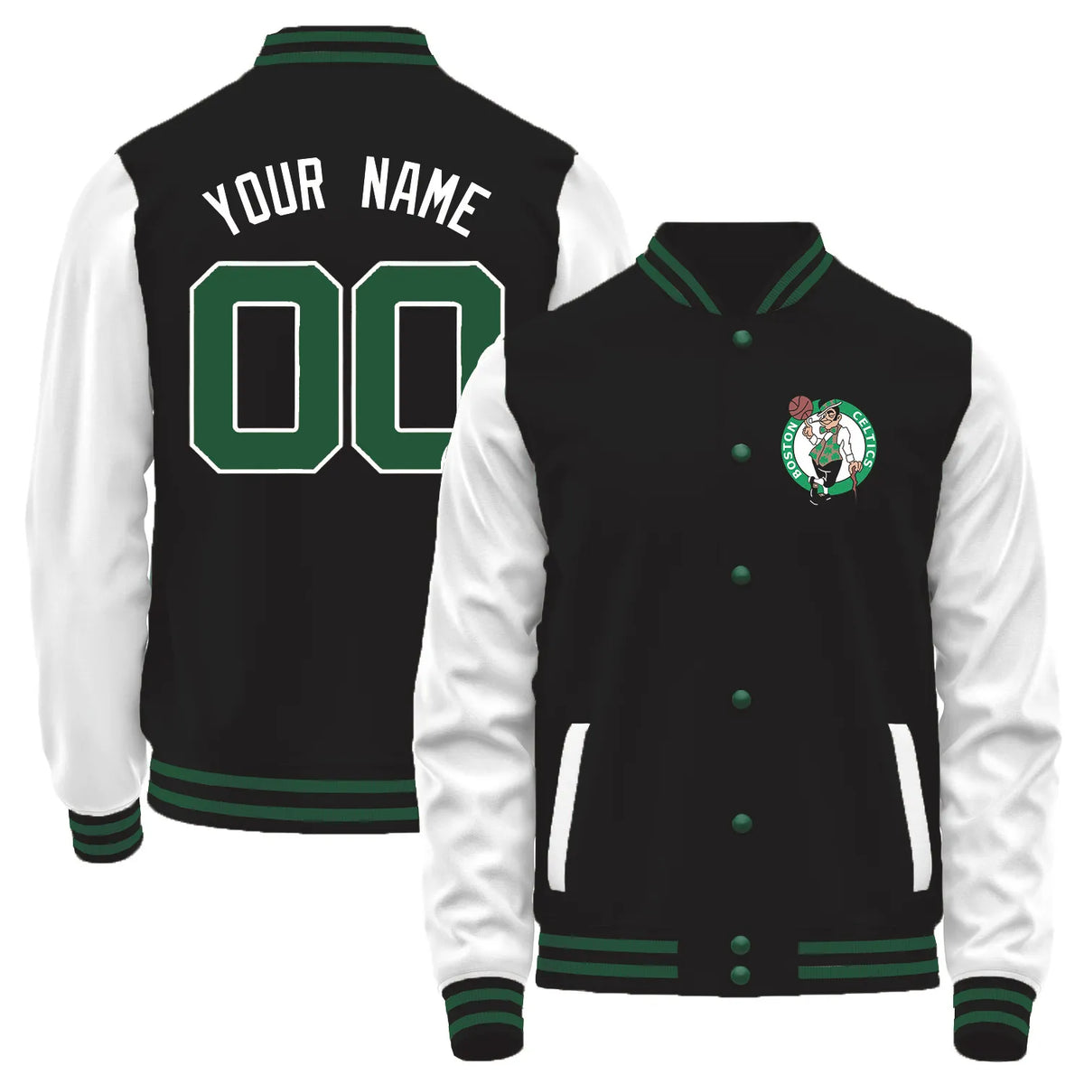 Team Logo Color-Block Casual Outerwear & Boston Celtics L1 #00