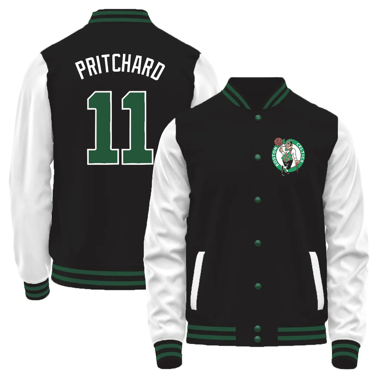 Team Logo Color-Block Casual Outerwear & Boston Celtics L1 #11