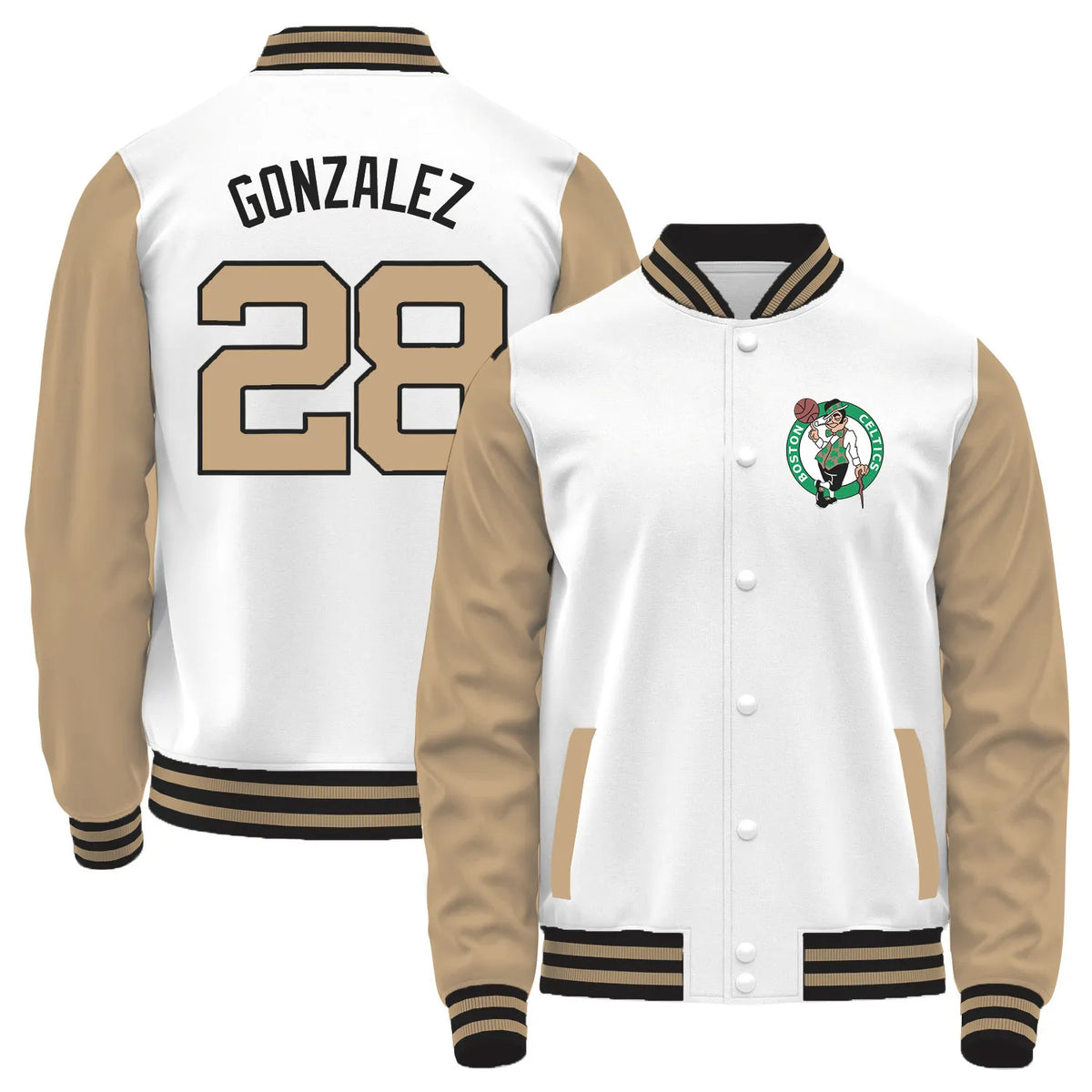 Team Logo Color-Block Casual Outerwear & Boston Celtics L2 #28