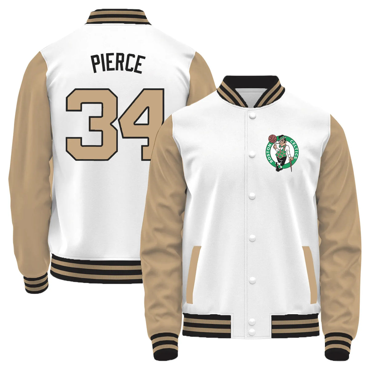 Team Logo Color-Block Casual Outerwear & Boston Celtics L2 #34
