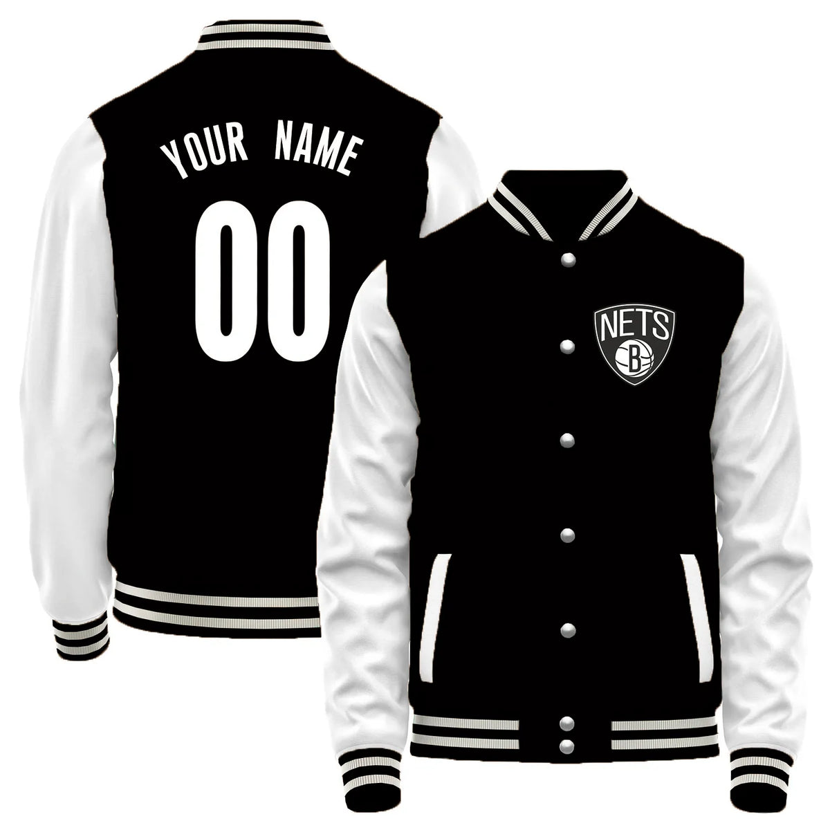 Team Logo Color-Block Casual Outerwear & Brooklyn Nets L0 #00