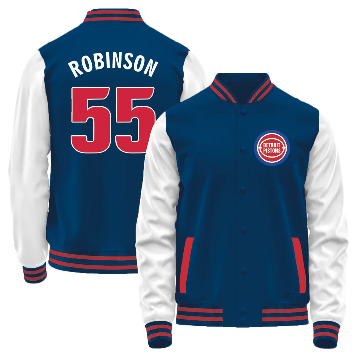 Team Logo Color-Block Casual Outerwear & Detroit Pistons L0 #55