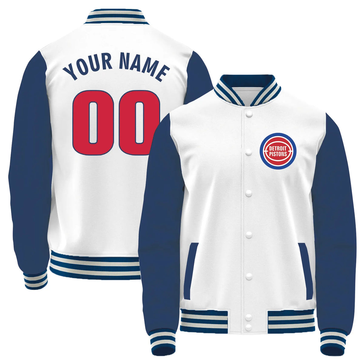 Team Logo Color-Block Casual Outerwear & Detroit Pistons L1 #00