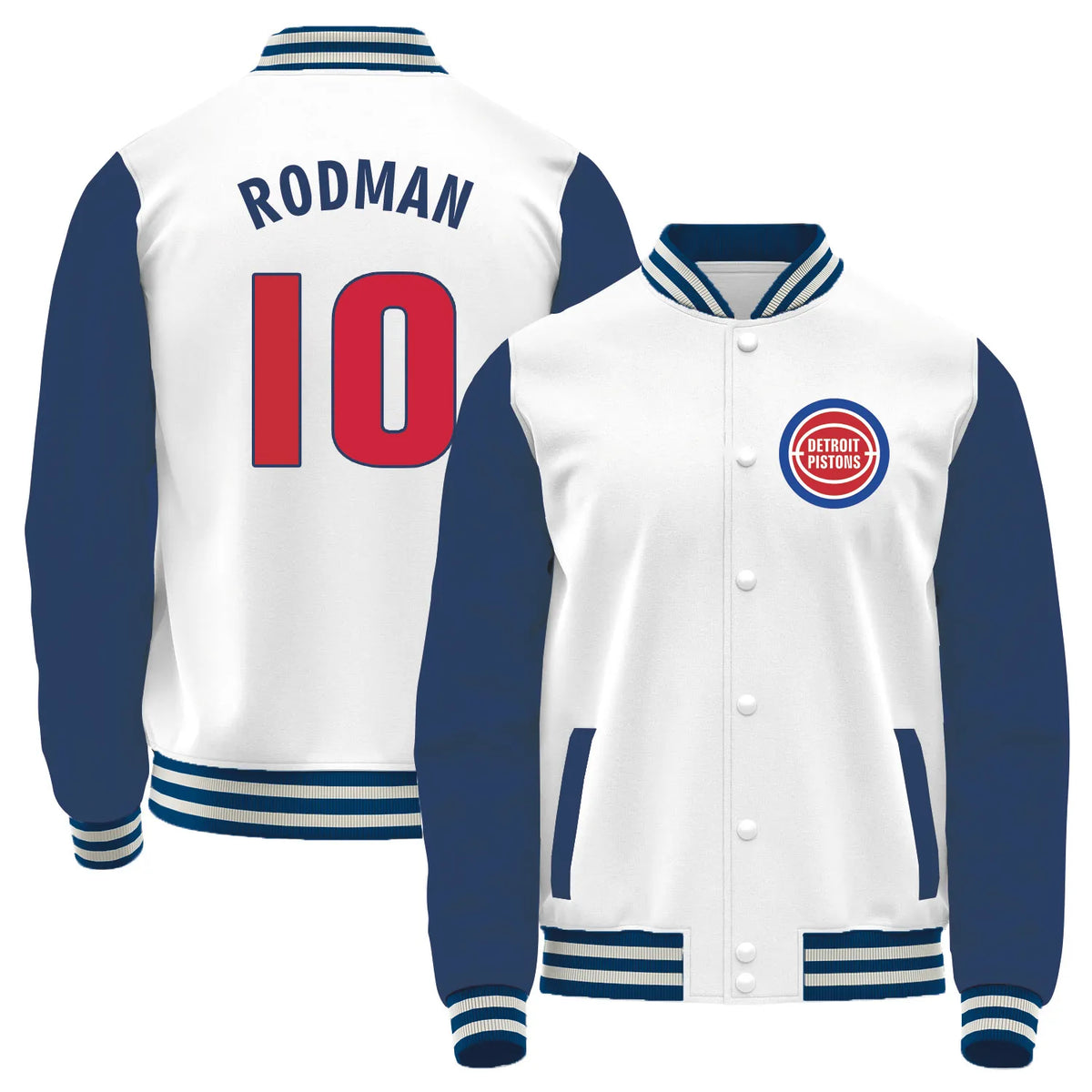 Team Logo Color-Block Casual Outerwear & Detroit Pistons L1 #10