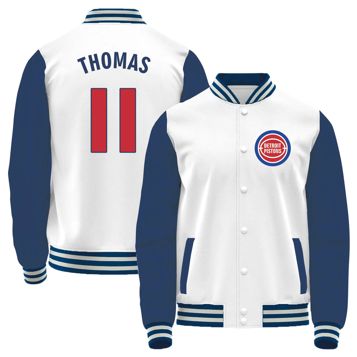 Team Logo Color-Block Casual Outerwear & Detroit Pistons L1 #11
