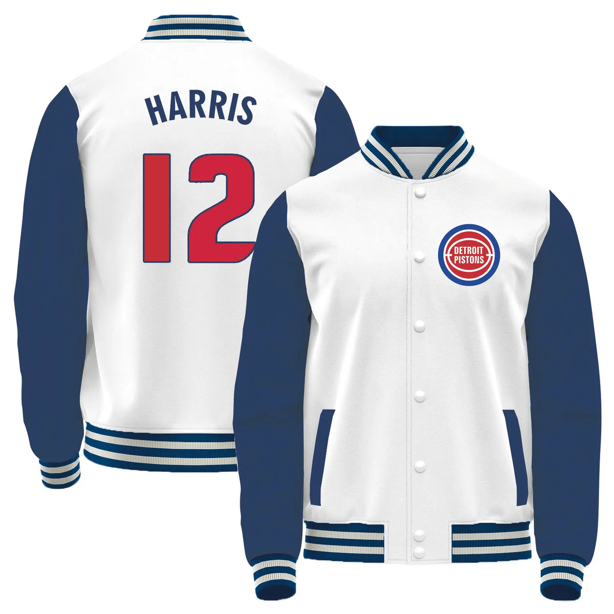 Team Logo Color-Block Casual Outerwear & Detroit Pistons L1 #12