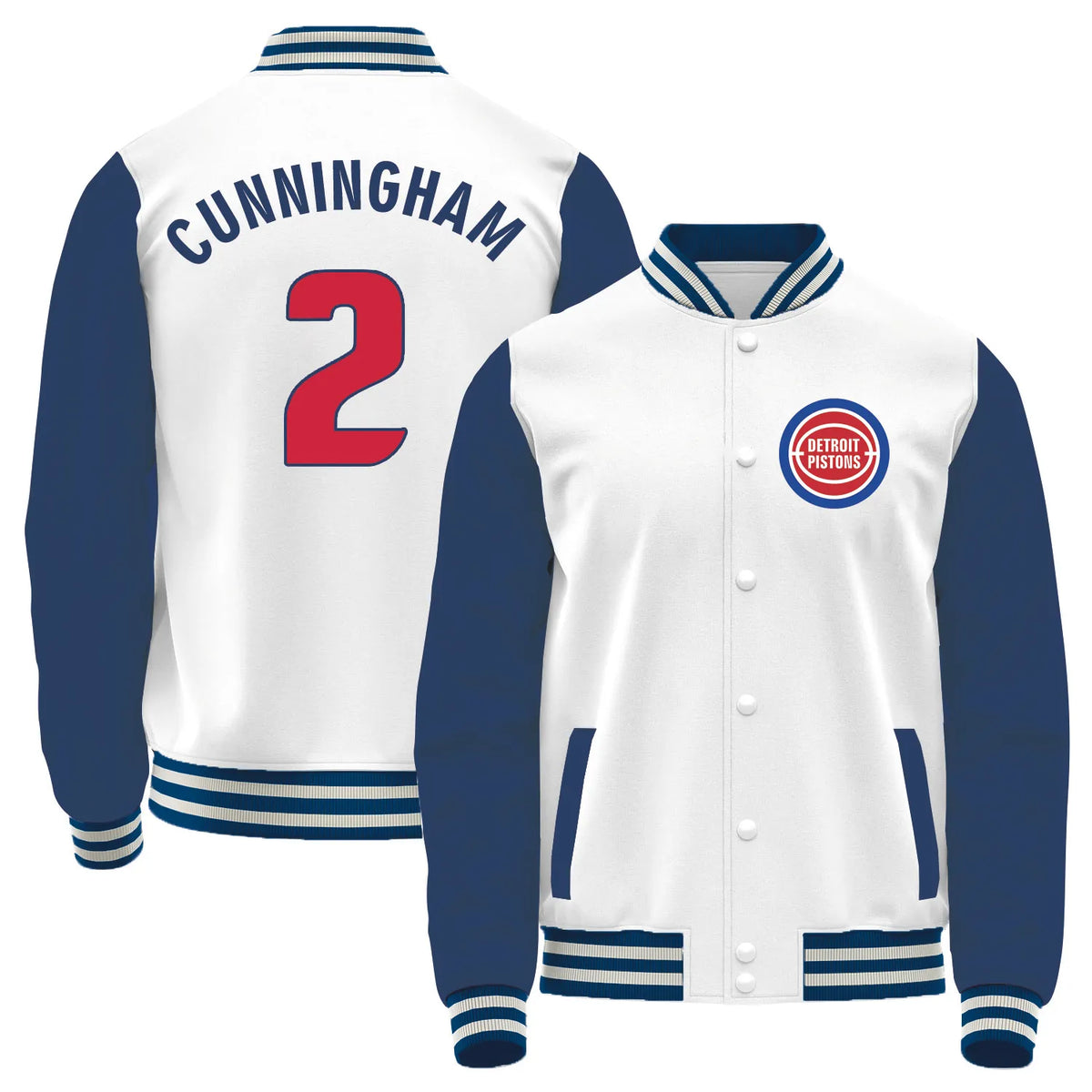 Team Logo Color-Block Casual Outerwear & Detroit Pistons L1 #2