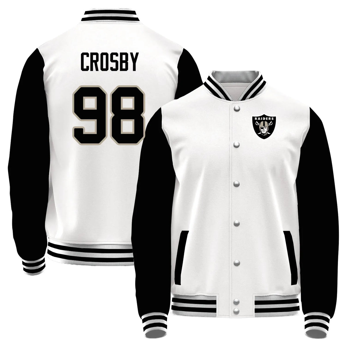 Team Logo Color-Block Casual Outerwear Las Vegas Raiders L1 #98