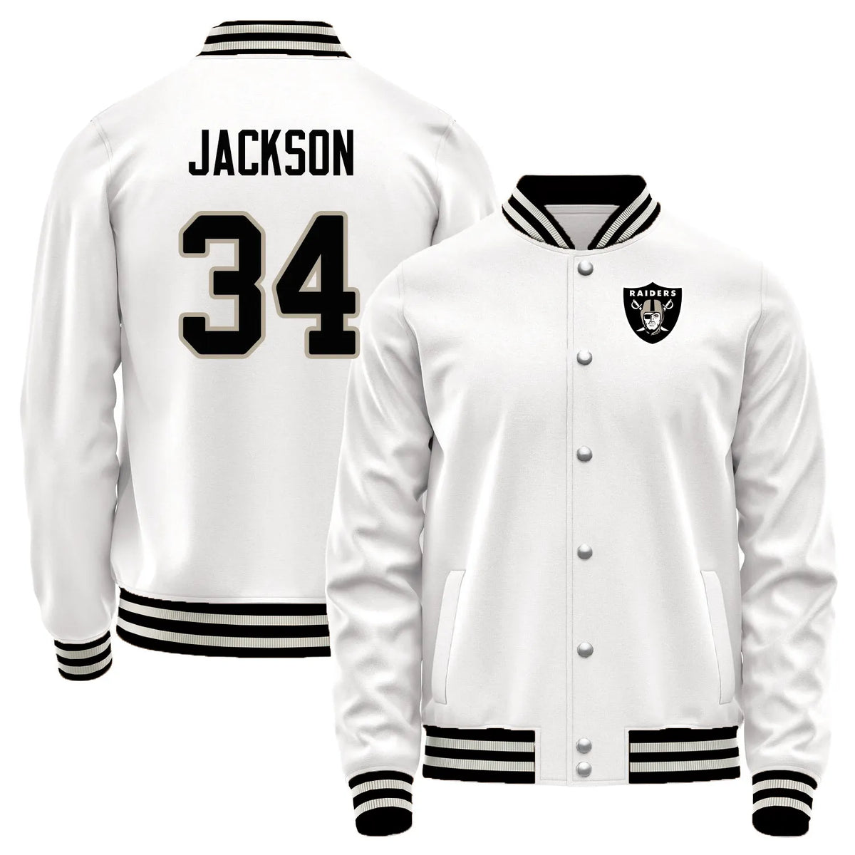 Team Logo Color-Block Casual Outerwear Las Vegas Raiders L2 #34