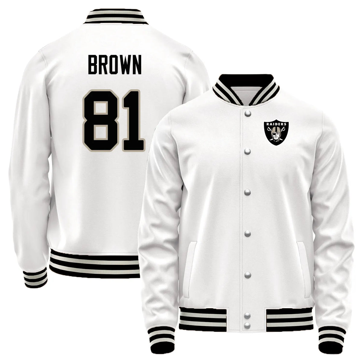 Team Logo Color-Block Casual Outerwear Las Vegas Raiders L2 #81